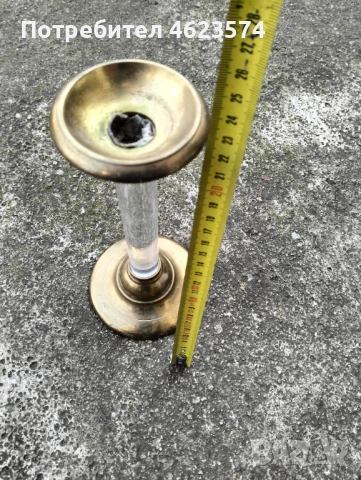 Месингов свещник, снимка 3 - Антикварни и старинни предмети - 52839558