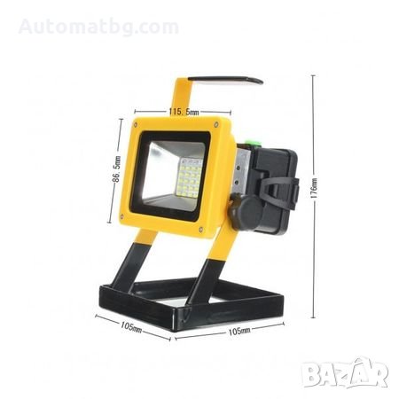 Преносим акумулаторен LED прожектор Automat, 100w, снимка 4 - Аксесоари и консумативи - 28117781