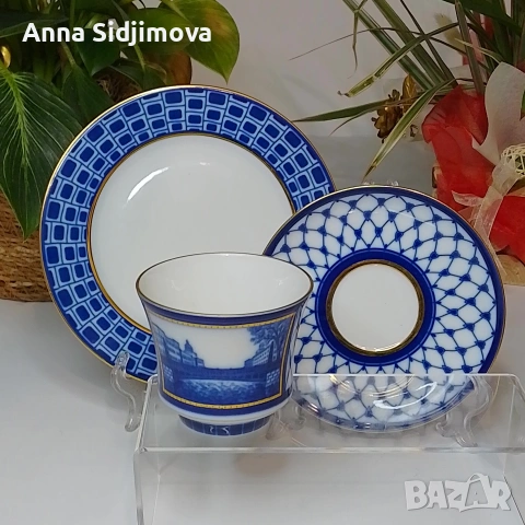 Руски порцелан ИФЗ троен сет за чай 