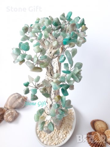 Дръвче Амазонит, Подарък Коледа, Подарък за 18 Рожден ден, 30 Годишнина, Подарък Приятели, снимка 8 - Декорация за дома - 32985239