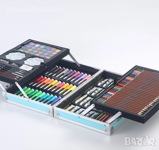 🎨 Творчески комплект за рисуване – 145 части в удобен куфар 🎨 , снимка 6 - Рисуване и оцветяване - 51729110