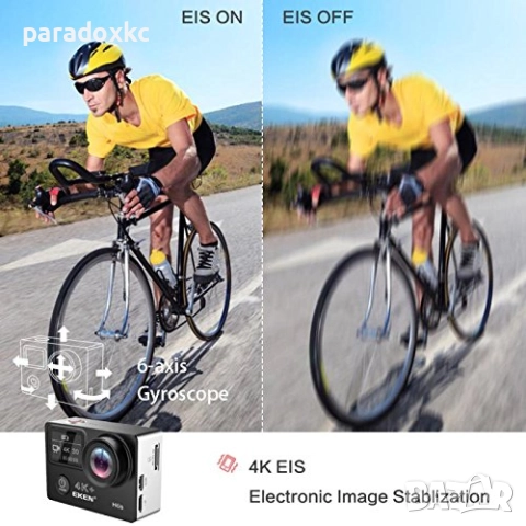 EKEN H6S 4K екшън камера – водоустойчива + пълен комплект аксесоари, снимка 6 - Камери - 52368760