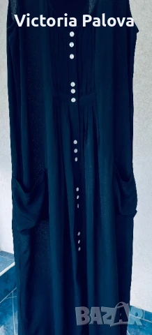 Прекрасна черна дълга рокля HENNES COLLECTION , снимка 11 - Рокли - 51172537