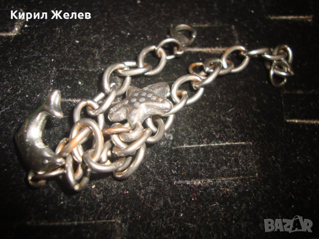 ПОСРЕБРЕНА МЕДНА ГРИВНИЧКА с ФИГУРКИ 20787, снимка 3 - Гривни - 32239297