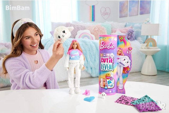 Кукла Barbie Color Cutie Reveal Агънце супер изненада - 10 изненади, снимка 5 - Кукли - 43153389