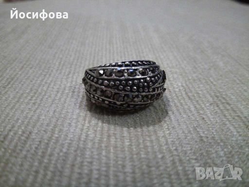стилен пръстен с Маркасити, снимка 2 - Пръстени - 28438557