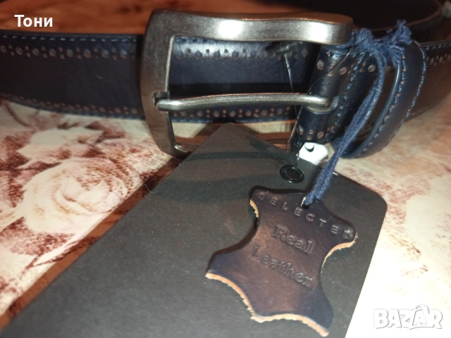 SELECTED MENSWEAR Нов Мъжки Колан Изцяло от Естествена Кожа с Етикет 120см, снимка 16 - Колани - 52675791