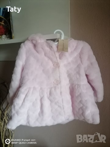 Пухено палтенце за принцеса , снимка 1 - Бебешки якета и елеци - 43035063