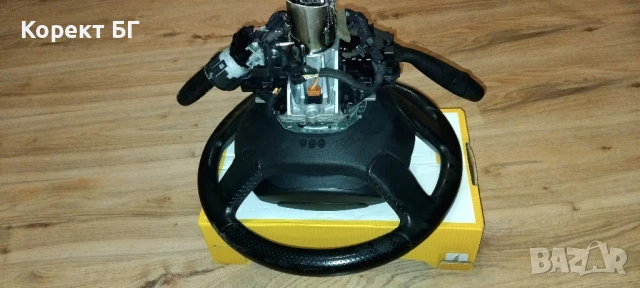 Мултифункционален волан с аербег airbag и лентов кабел + лост за мигачи/чистачки за Citroen C5, снимка 11 - Части - 51163333