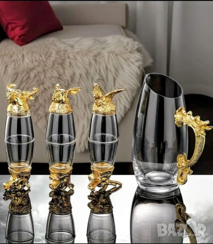 Комплект 13части: Зодиакални чашки с каничка в куфарче , снимка 5 - Сервизи - 53377723