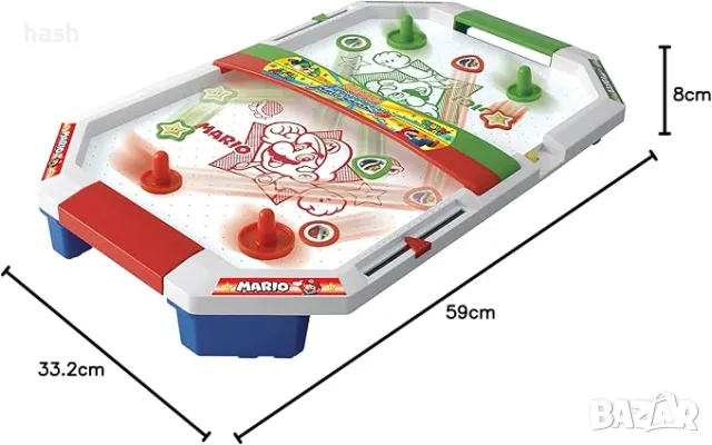 EPOCH Games 7415 Super Mario Air Hockey - Парти игра Екшън игра Игра на умения Цветна, снимка 2 - Други - 48433845