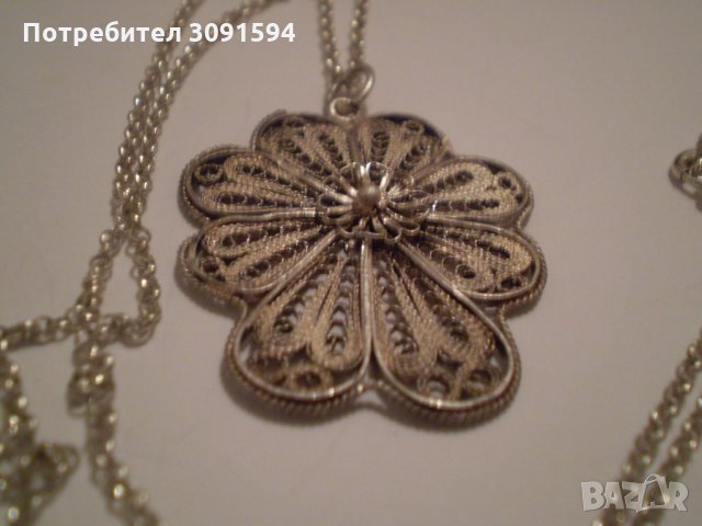 Старинен  медальон - филигран със нов синджир, снимка 9 - Антикварни и старинни предмети - 35298350