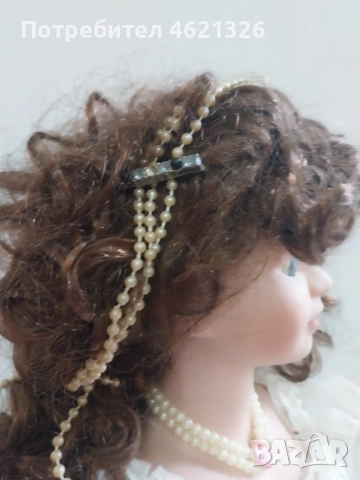 Винтидж колекционерска порцеланова кукла принцеса висока с кралска рокля, снимка 11 - Декорация за дома - 52044176