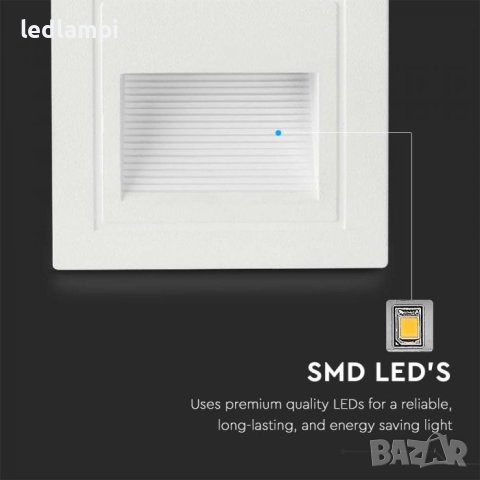 LED Осветление за стъпала 3W Топло Бяла Светлина 58x58x45, снимка 2 - Лед осветление - 43504686
