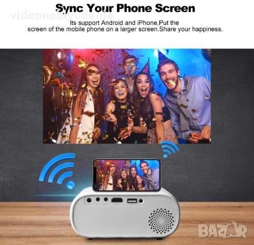 1680x1050@60Hz FullHD TFT LED LCD Projector HDMI WiFi Miracast Screen Mirroring Мултимедиен Проектор, снимка 4 - Плейъри, домашно кино, прожектори - 40496328