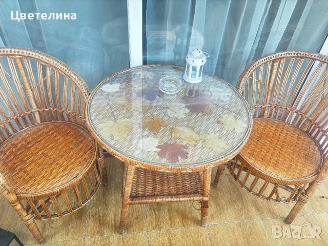 Ратанов комплект , снимка 6 - Градински мебели, декорация  - 53583312