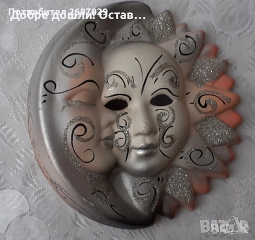 Маска Маски различни, Италия, пано, глава, украса, декорация Венеция, снимка 13 - Декорация за дома - 29124257