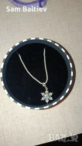 Комплект Сребърно колие и обеци, снимка 3 - Бижутерийни комплекти - 50898563