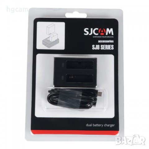 Зарядно SJCAM за SJ8 Pro/Plus/Air, Двойно, снимка 5 - Батерии, зарядни - 27843332