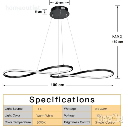 ПРОМОЦИЯ LED осветление с атрактивен дизайн KARMIQI 9897-1P-HZUK, снимка 5 - Лед осветление - 48443732