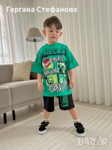 Комплект майнкрафт Размери -3/4г.4/5г.5/6г.7/8г.9/10г. Цена-25 лв