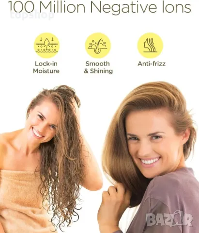 Четка с горещ въздух за сушене, изправяне, обем на коса - 60 мм овален дизайн - черен, снимка 6 - Сешоари - 50355258