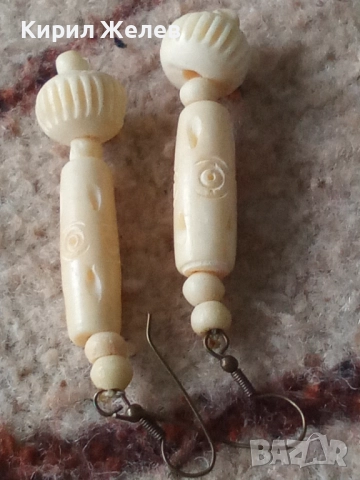 Обеци от слонова кост 51936, снимка 2 - Обеци - 52195741