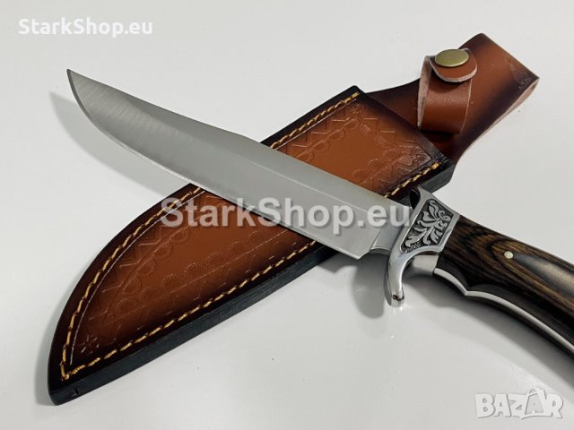Уникален масивен ловен нож с кожена кания, снимка 3 - Ножове - 38417192