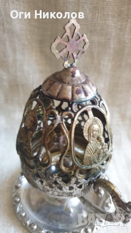 Старинно месингово  кандило - лампа , снимка 5 - Антикварни и старинни предмети - 50674498