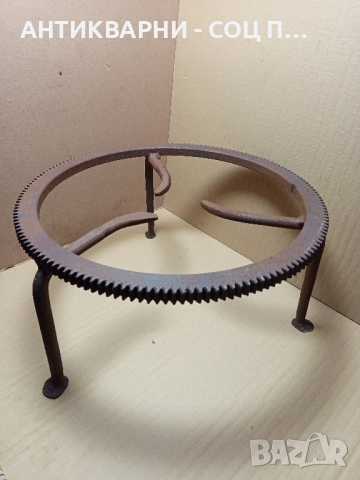 Стар Ръчно Изработен Масивен Саджек Пиростия За Огнище 9кг. 