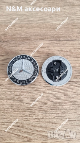 Емблеми за Мерцедес / Mercedes 57мм по стандарт тип Тапа с черно венче, снимка 2 - Аксесоари и консумативи - 52247598