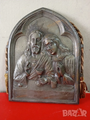 Стара икона,плакет за стена, снимка 2 - Икони - 44802880