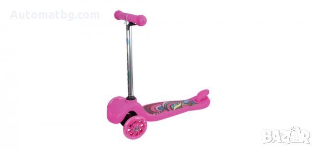 Тротинетка - триколка за момиче Fuchsia с LED колела 
