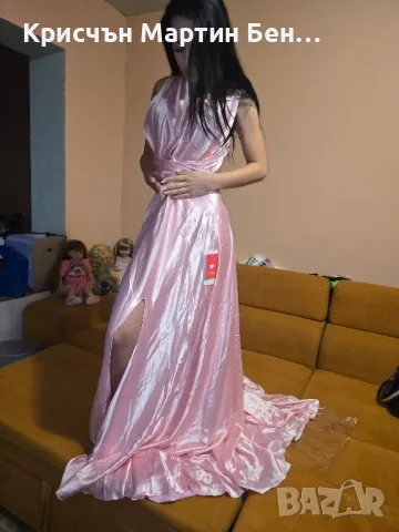 Рокля NICOLETTE ANGEL BLUE в нежен с Розов цвят, снимка 16 - Рокли - 40257521