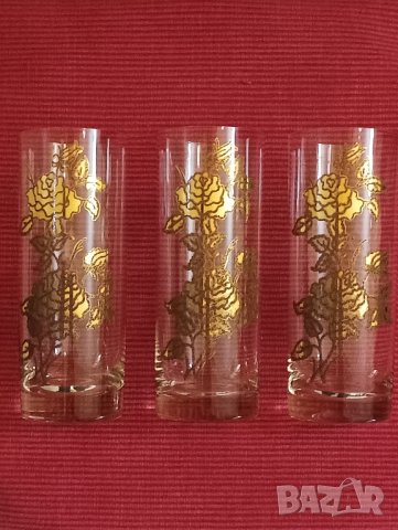 Винтидж сервиз, 6 чаши с релефна златна украса. , снимка 3 - Чаши - 43525101