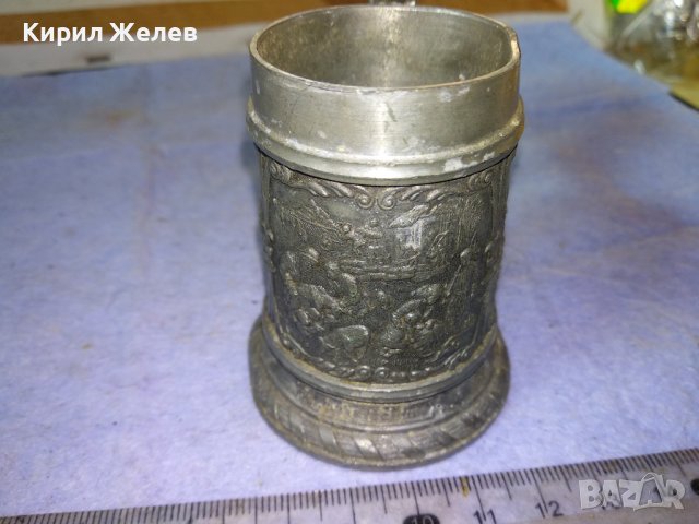 Стара РЯДКА БОГАТО ОРНАМЕНТИРАНА НЕМСКА КОЛЕКЦИОНЕРСКА ЦИНКОВА МИНИ ХАЛБА За БИРА с МАРКИРОВКА 42671, снимка 13 - Колекции - 43949414