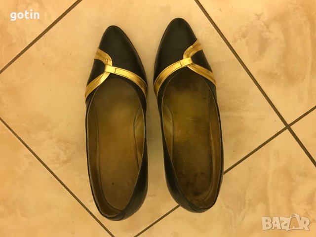 2 бр Черни Дамски обувки Естествена кожа - велур, лицева кожа , снимка 8 - Дамски обувки на ток - 28626014