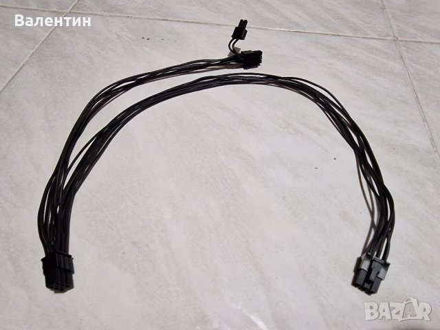 PCIE кабел 6pin към 6pin+(6+2)pin, снимка 1 - Кабели и адаптери - 37811768