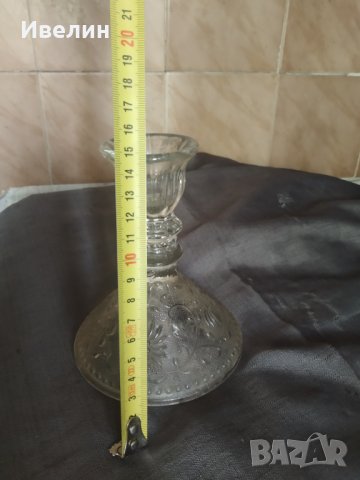 стар кристален свещник арт деко, снимка 3 - Антикварни и старинни предмети - 32751462
