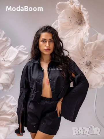 Стилен дамски черен комплект, снимка 2 - Комплекти - 48075660