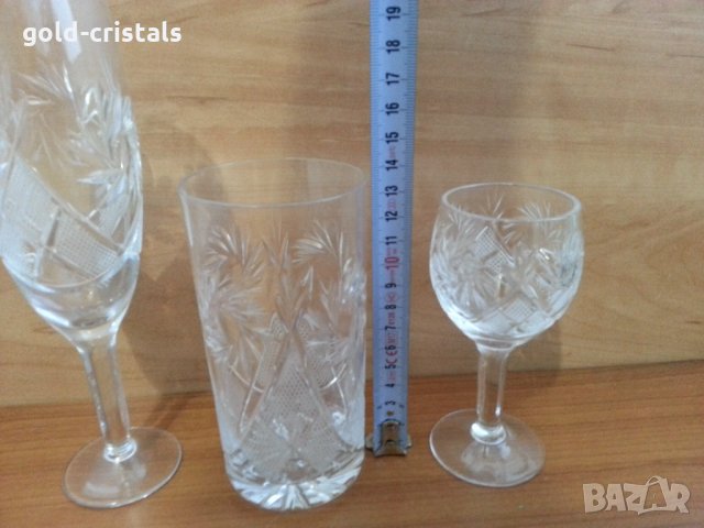  кристални чаши руски кристал богата гравюра, снимка 6 - Антикварни и старинни предмети - 32501004