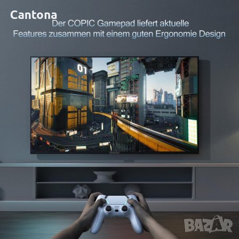 Безжичен Bluetooth геймпад контролер CX‑288, с двойна вибрация за PS4, TV, компютър, снимка 8 - Аксесоари - 37607104
