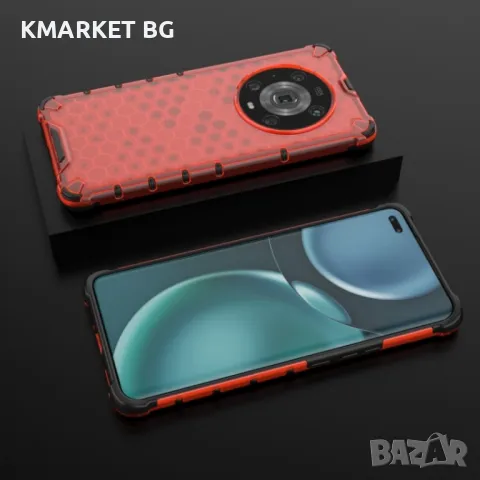 Honor Magic4 Pro Силиконов Калъф Honeycomb TPU и Протектор, снимка 3 - Калъфи, кейсове - 48999682