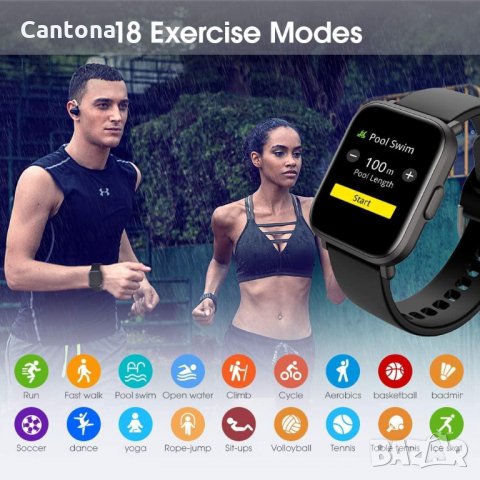 Smartwatch CS201, IP68, спортни ​режими, пулс, сън, SpO2, за Android iPhone, снимка 7 - Смарт гривни - 35653104