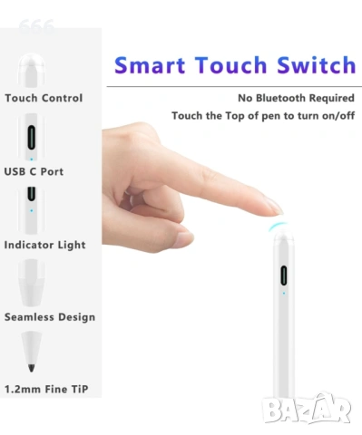 Стилус писалка за iPad (2018-2025), снимка 4 - Друга електроника - 53598674
