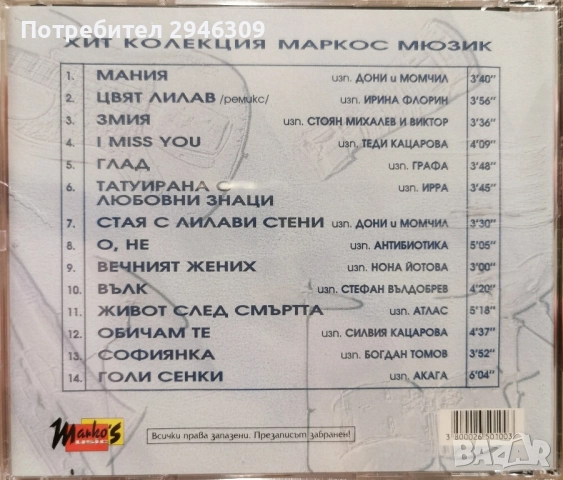 Хит колекция - Маркос мюзик(1999), снимка 2 - CD дискове - 51904213