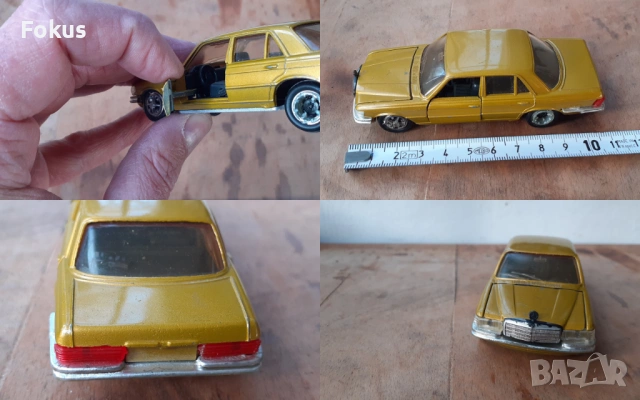 Стара метална колекционерска количка Mercedes SE 350, снимка 7 - Антикварни и старинни предмети - 53267281