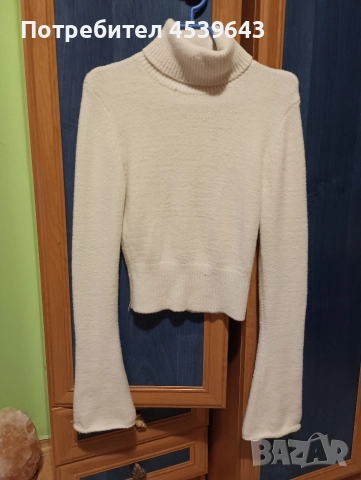 Дамски пуловер с поло яка в бежов цвят , снимка 8 - Блузи с дълъг ръкав и пуловери - 52860277