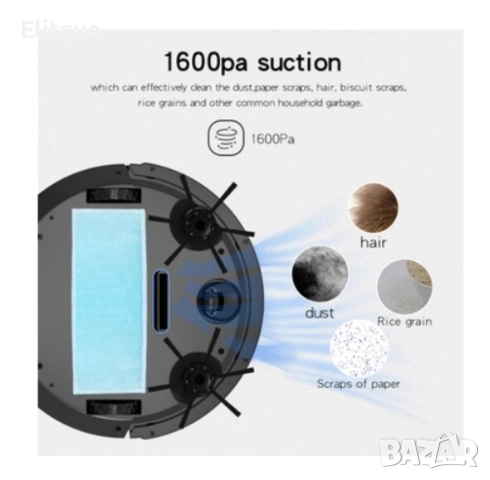 Интелигентна прахосмукачка робот за сухо почистване, снимка 6 - Прахосмукачки - 52710291