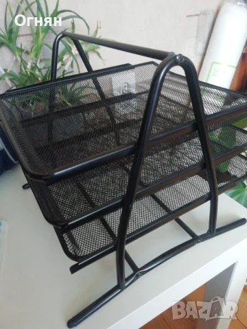 Комплект от 3 мрежести метални тави за документи, черни, снимка 4 - Други стоки за дома - 50754031